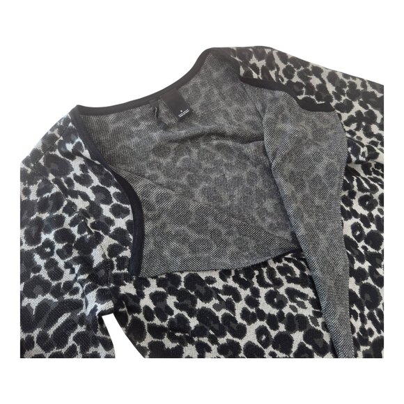 NEW DIRECTIONS Leopard Print Open Front Cardigan Sweater With Long Sleeves SZ S - Picture 7 of 10